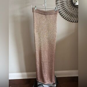SuperDown Keva Wrap Maxi Skirt in Bronze. Size Small.